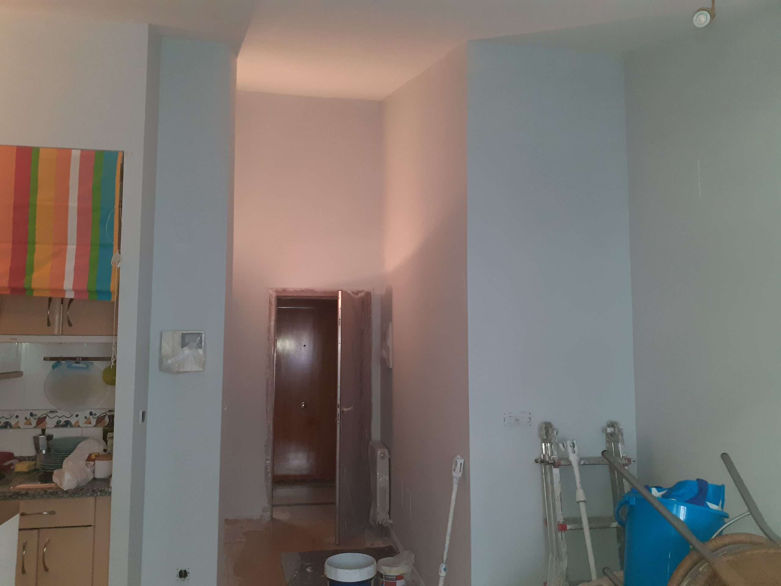 Preparando para pintar entrada